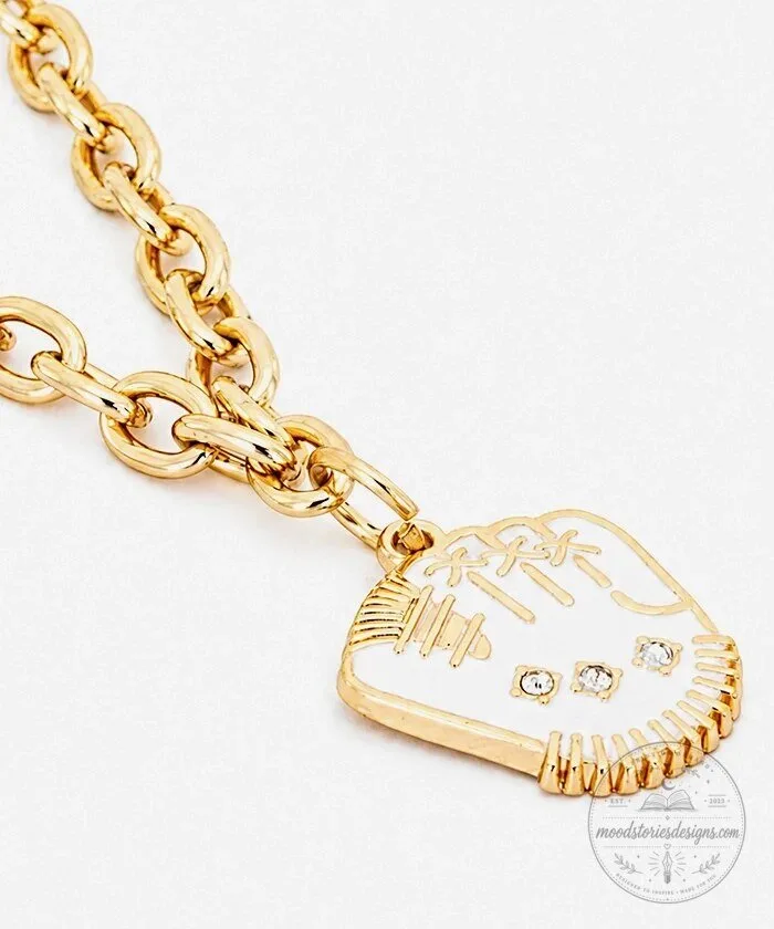 Miami Marlins Baseball Charm Gold Tone Chain with Lobster Clasps 13 Miami Marlins Baseball Charm Gold Tone Chain with Lobster Clasps