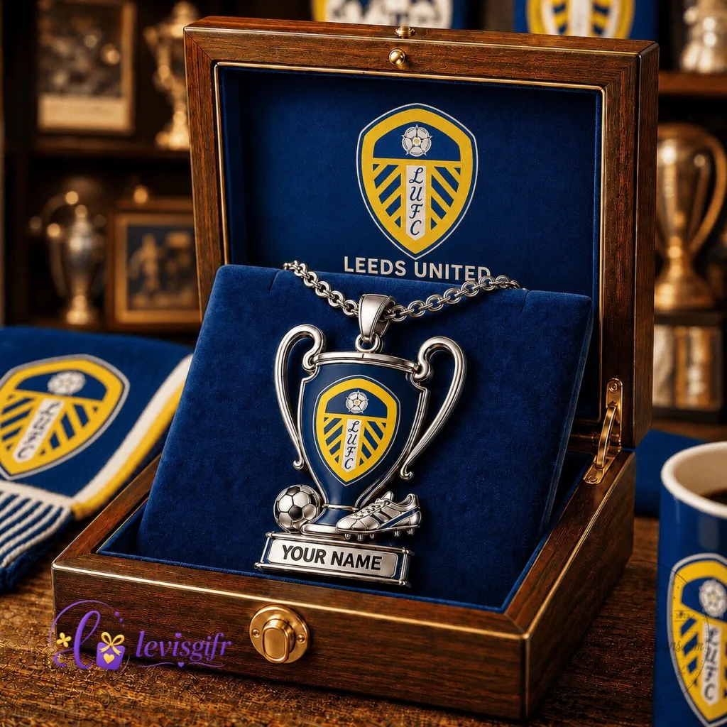 Leeds United Football Club Personalized Trophy Pendant Necklace Leeds United Football Club Personalized Trophy Pendant Necklace