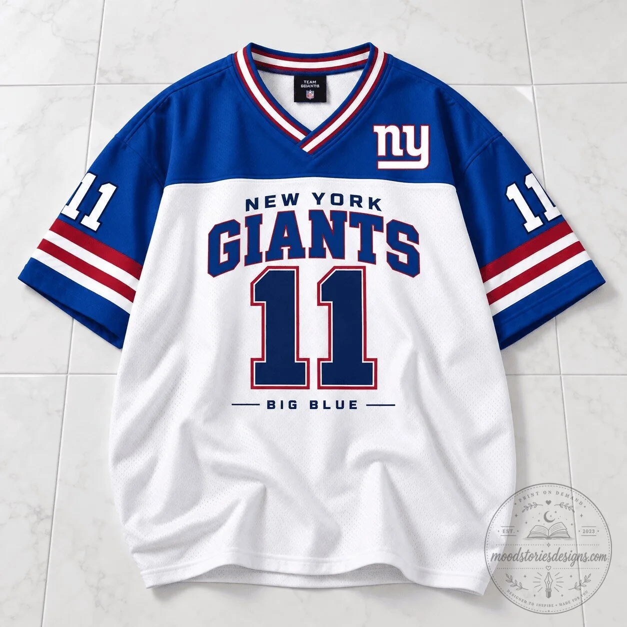 New York Giants NFL Team Spirit Flame Number 11 Football Jersey