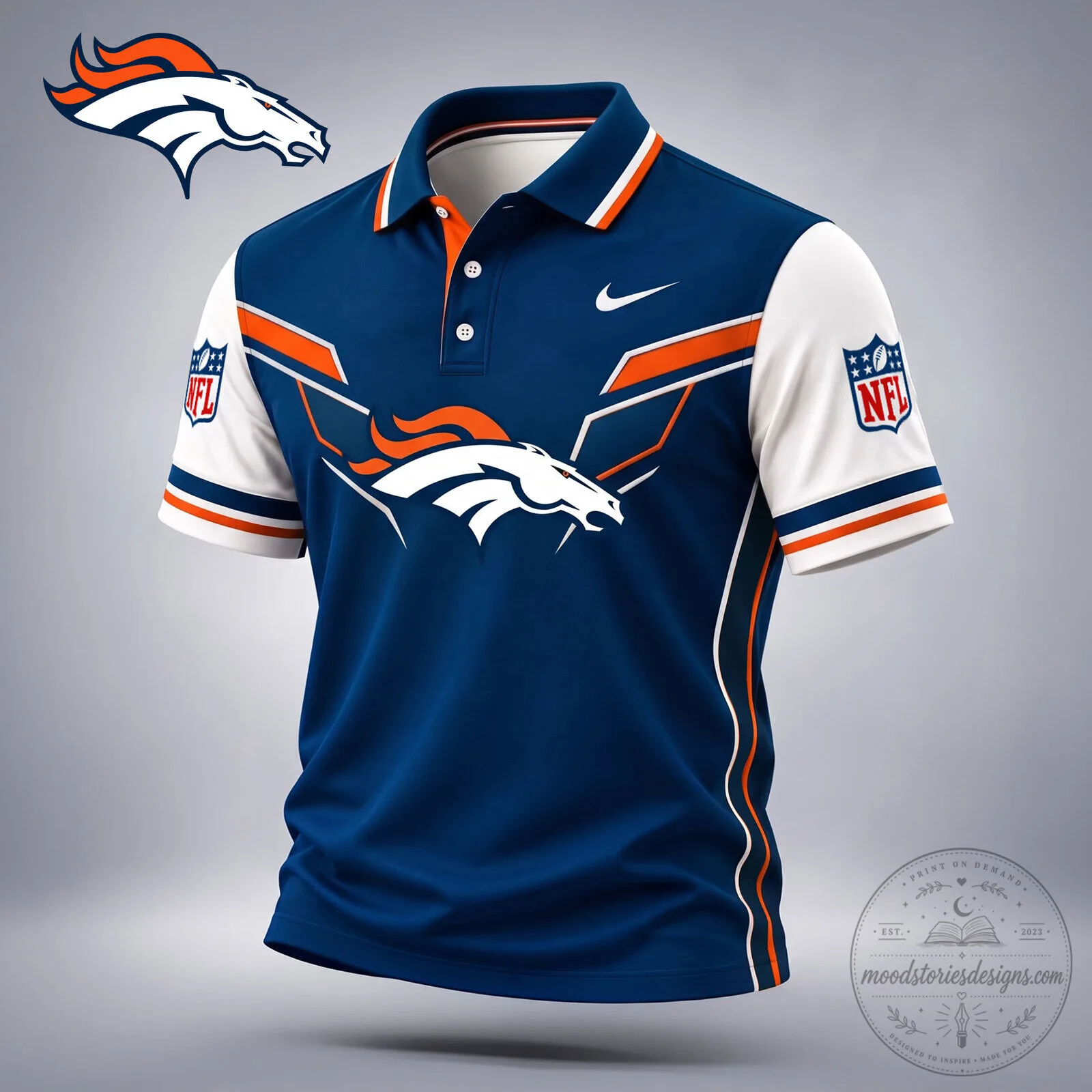 Denver Broncos National Football League Team Fan Polo Shirt