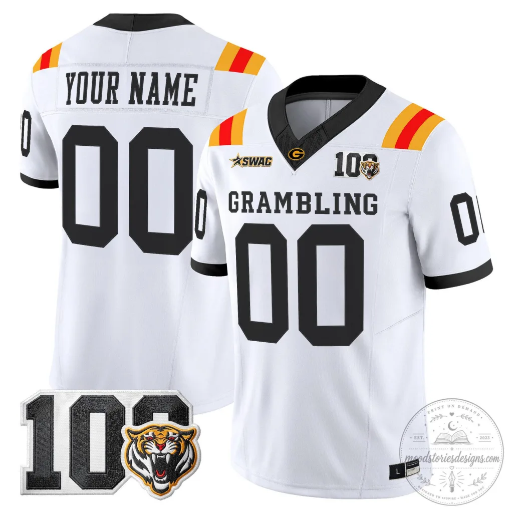 Grambling State Tigers Custom Name and Number Football Jersey Grambling State Tigers Custom Name and Number Football Jersey