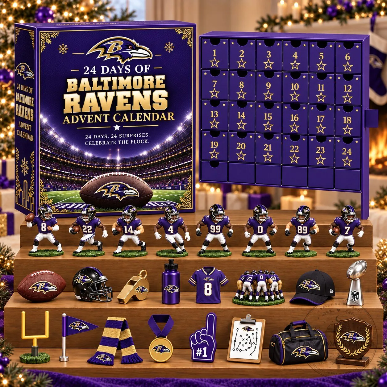 Baltimore Ravens 24 Days of Surprises Advent Calendar NFL Football Team Gift