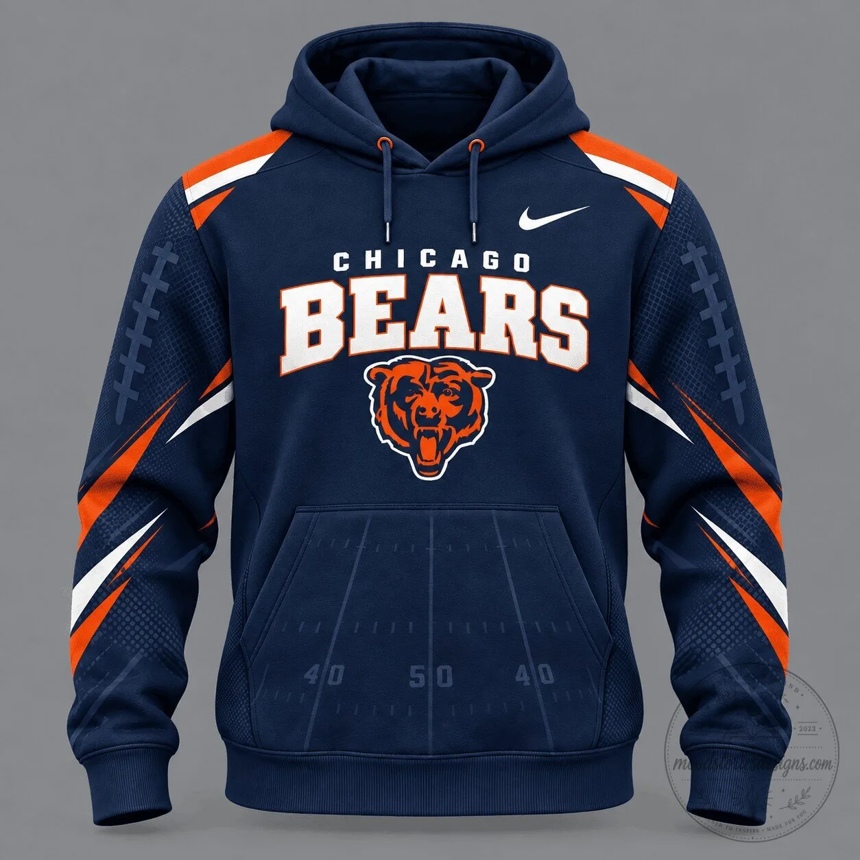 Men's Graphic Hoodie for Game Day featuring Chicago Bears from the National Football League