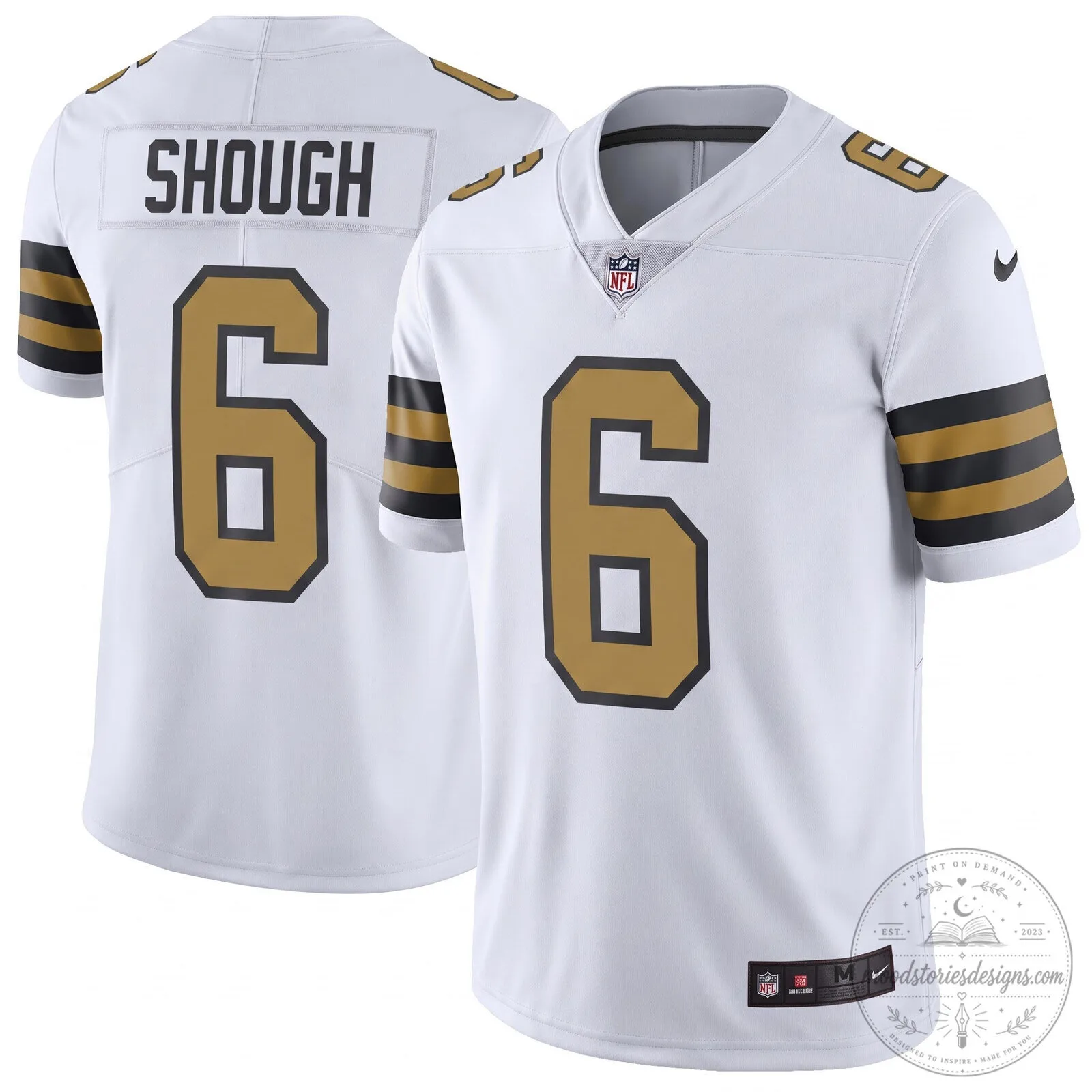 New Orleans Saints Patrick Shough White Football Jersey 5 New Orleans Saints Patrick Shough White Football Jersey