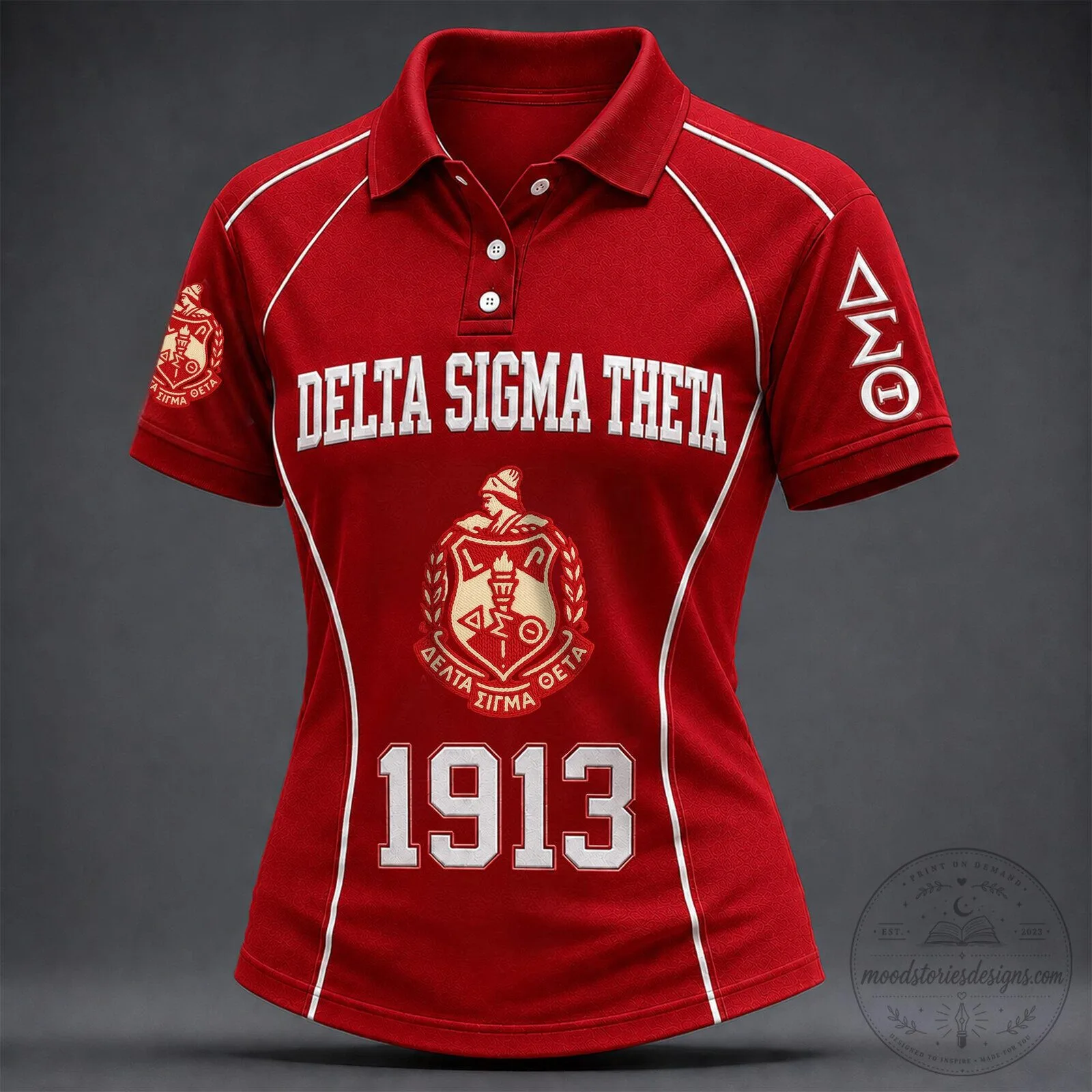 Delta Sigma Theta Sorority 1913 Founders Day Red Polo Shirt