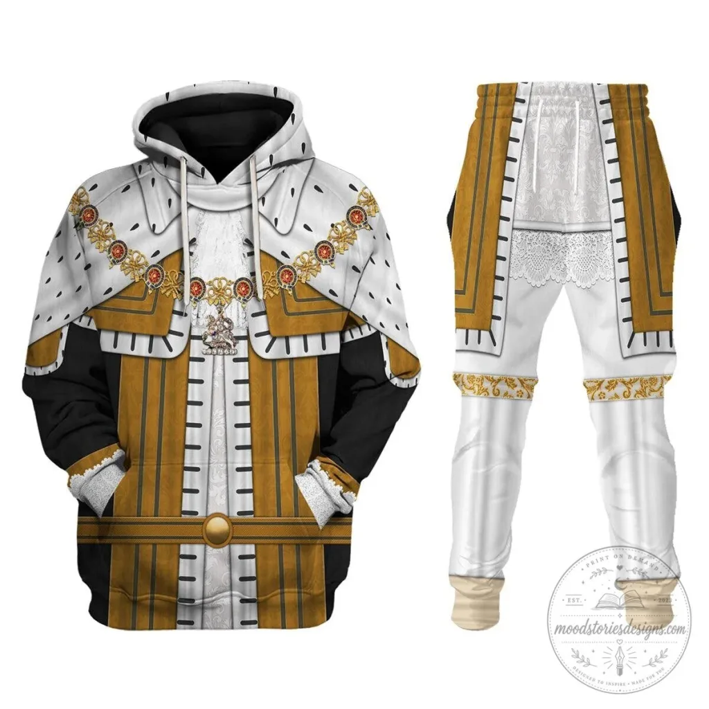 King George II of Great Britain Royal Robes Costume Hoodie and Pants Tracksuit King George II of Great Britain Royal Robes Costume Hoodie and Pants Tracksuit