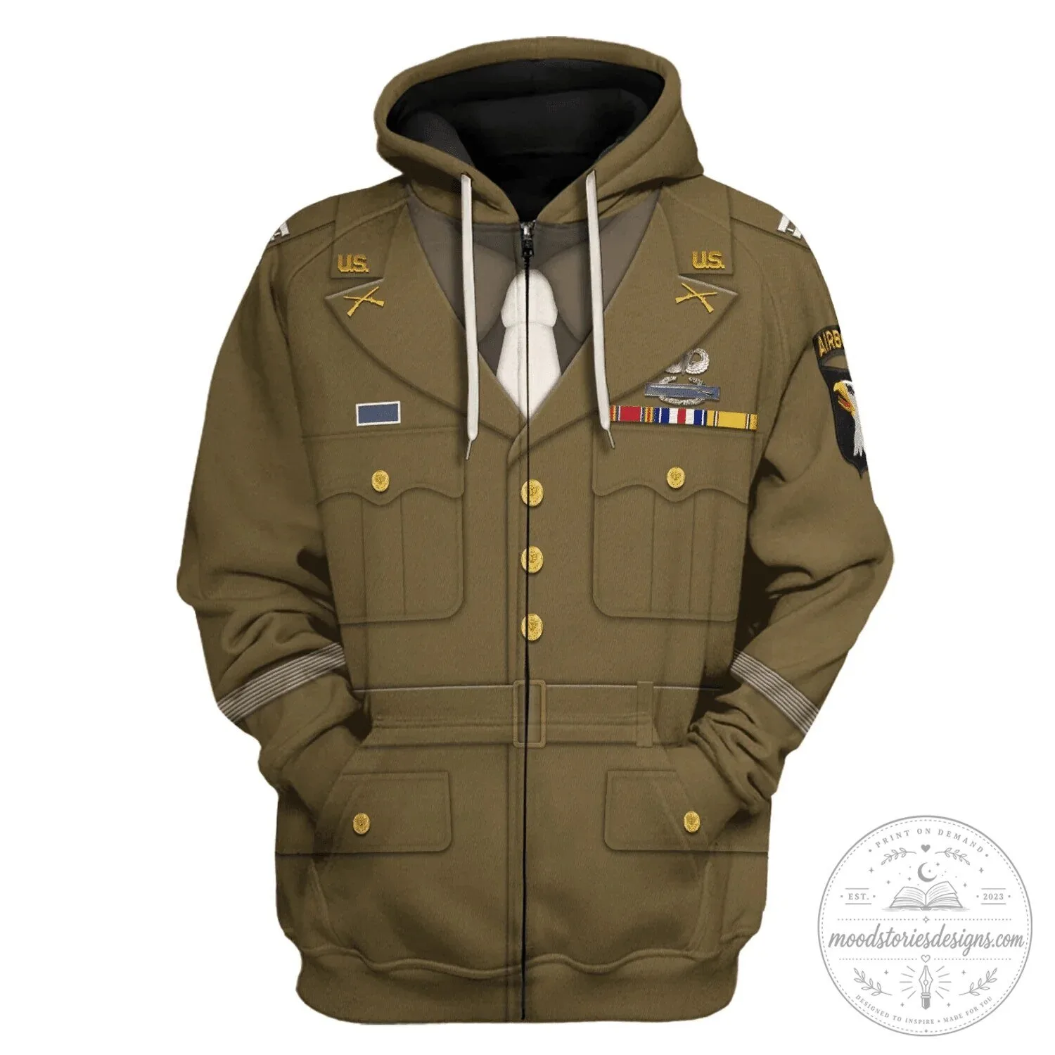 United States General World War II Costume Military Uniform Hoodie 18 United States General World War II Costume Military Uniform Hoodie