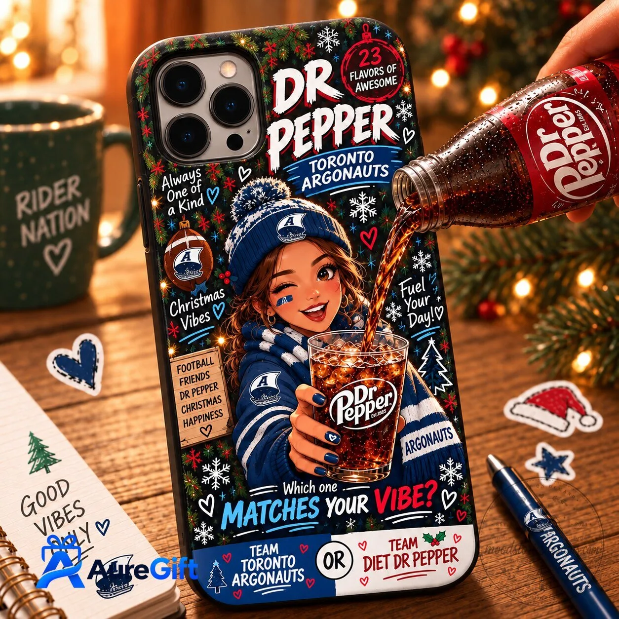 Toronto Argonauts Dr Pepper Christmas Football Fan Phone Case