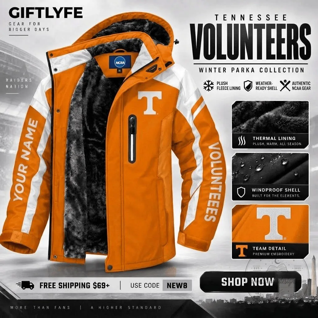 Tennessee Volunteers NCAA Plush Fleece Lined Weather Ready Winter Parka Jacket 2 Tennessee Volunteers NCAA Plush Fleece Lined Weather Ready Winter Parka Jacket