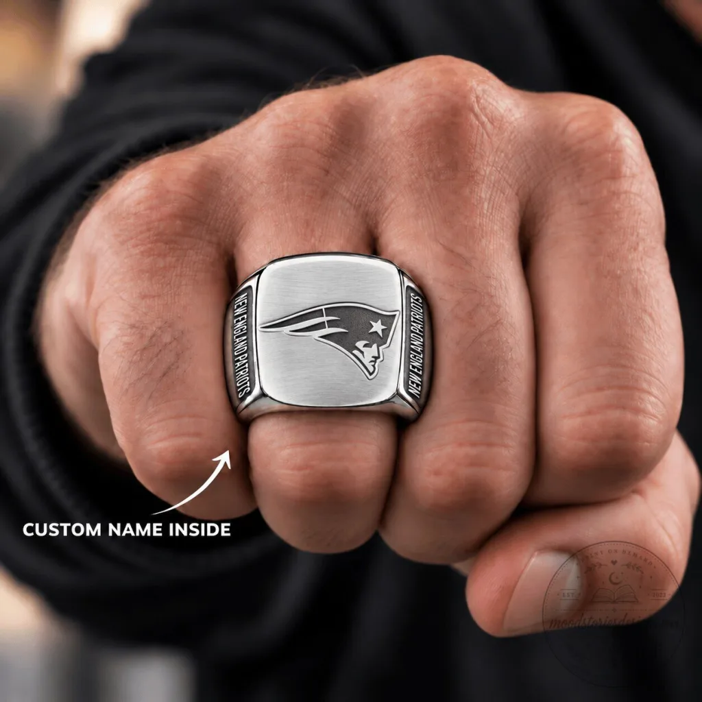 New England Patriots NFL Football Team Custom Engraved Ring New England Patriots NFL Football Team Custom Engraved Ring