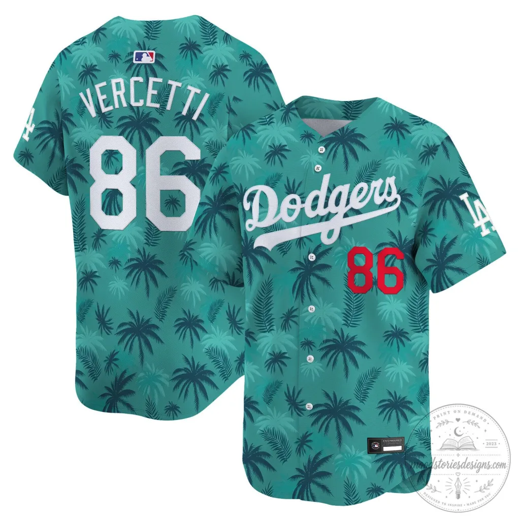 Los Angeles Dodgers Vice City Tommy Vercetti 86 Baseball Jersey Los Angeles Dodgers Vice City Tommy Vercetti 86 Baseball Jersey