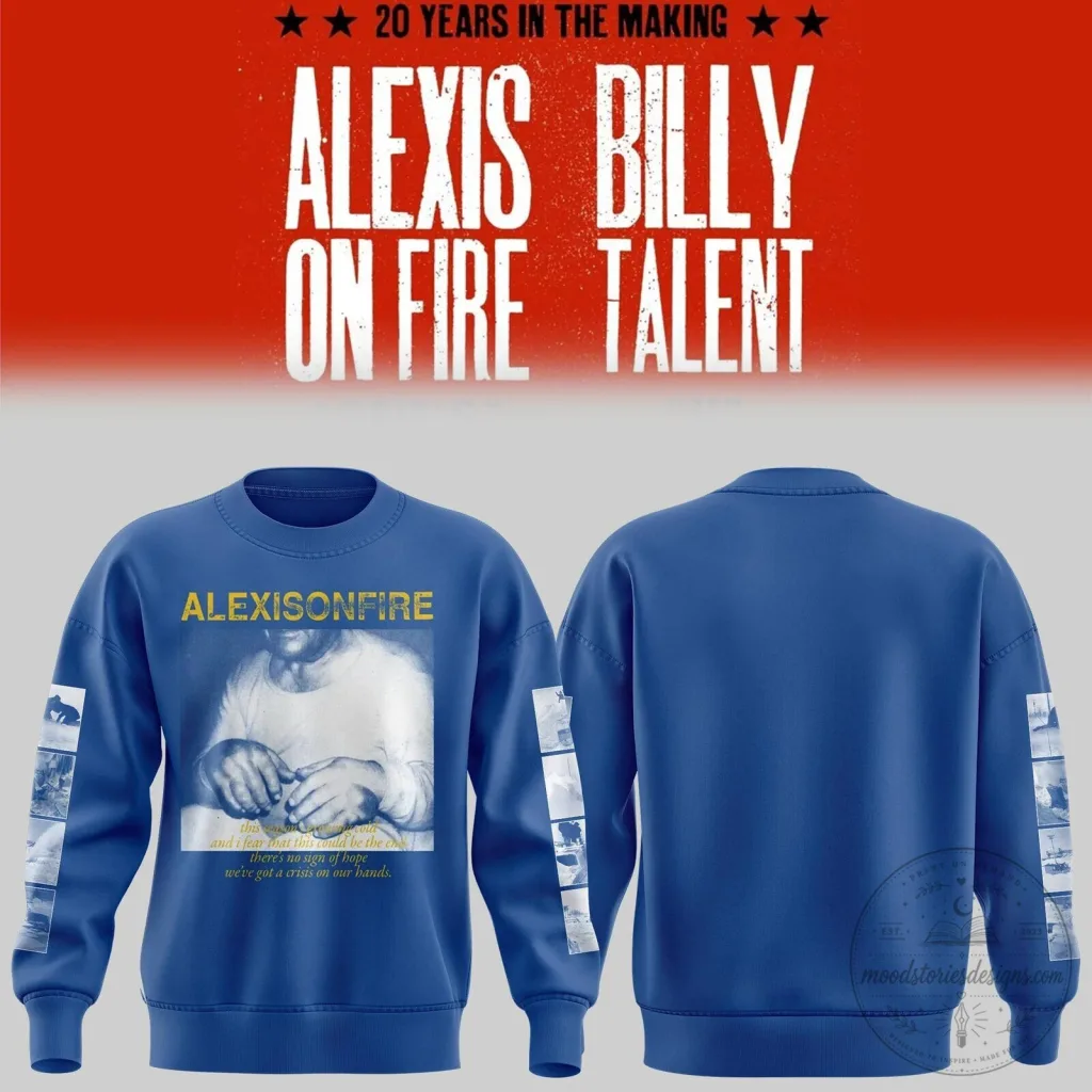 Alexis On Fire Crisis 20th Anniversary Tour Album Art Sweatshirt Alexis On Fire Crisis 20th Anniversary Tour Album Art Sweatshirt