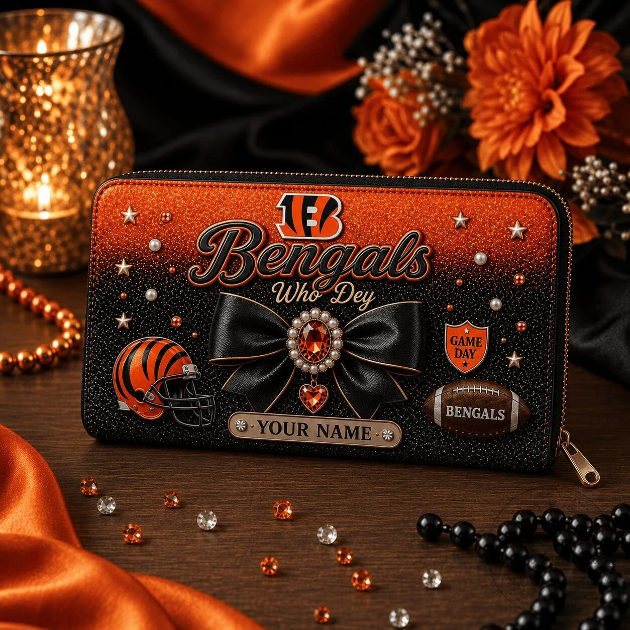 Cincinnati Bengals Football Team Personalized Wallet