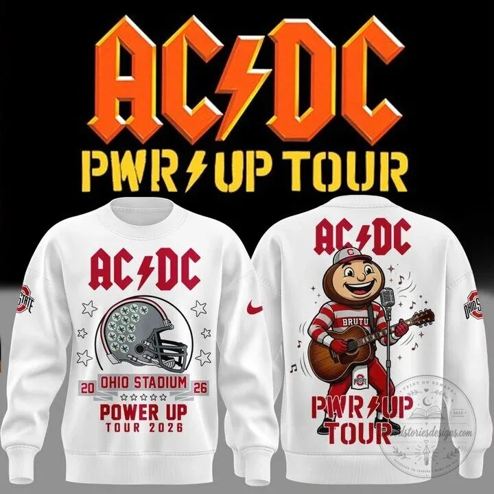 Ohio State Football AC/DC Power Up Tour 2026 Brutus Buckeye Sweatshirt