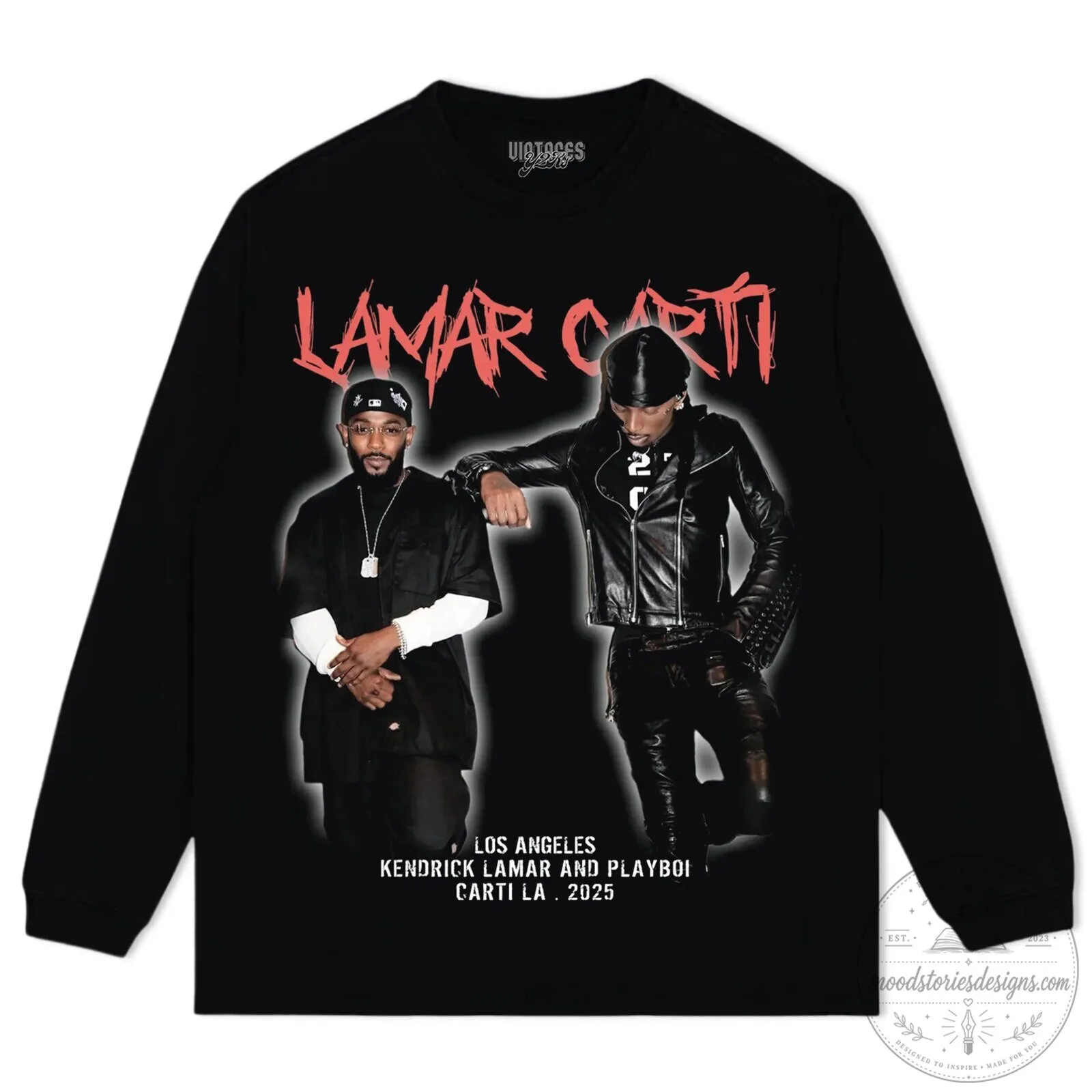 Kendrick Lamar and Playboi Carti Los Angeles Black Graphic T-Shirt 16 Kendrick Lamar and Playboi Carti Los Angeles Black Graphic T-Shirt