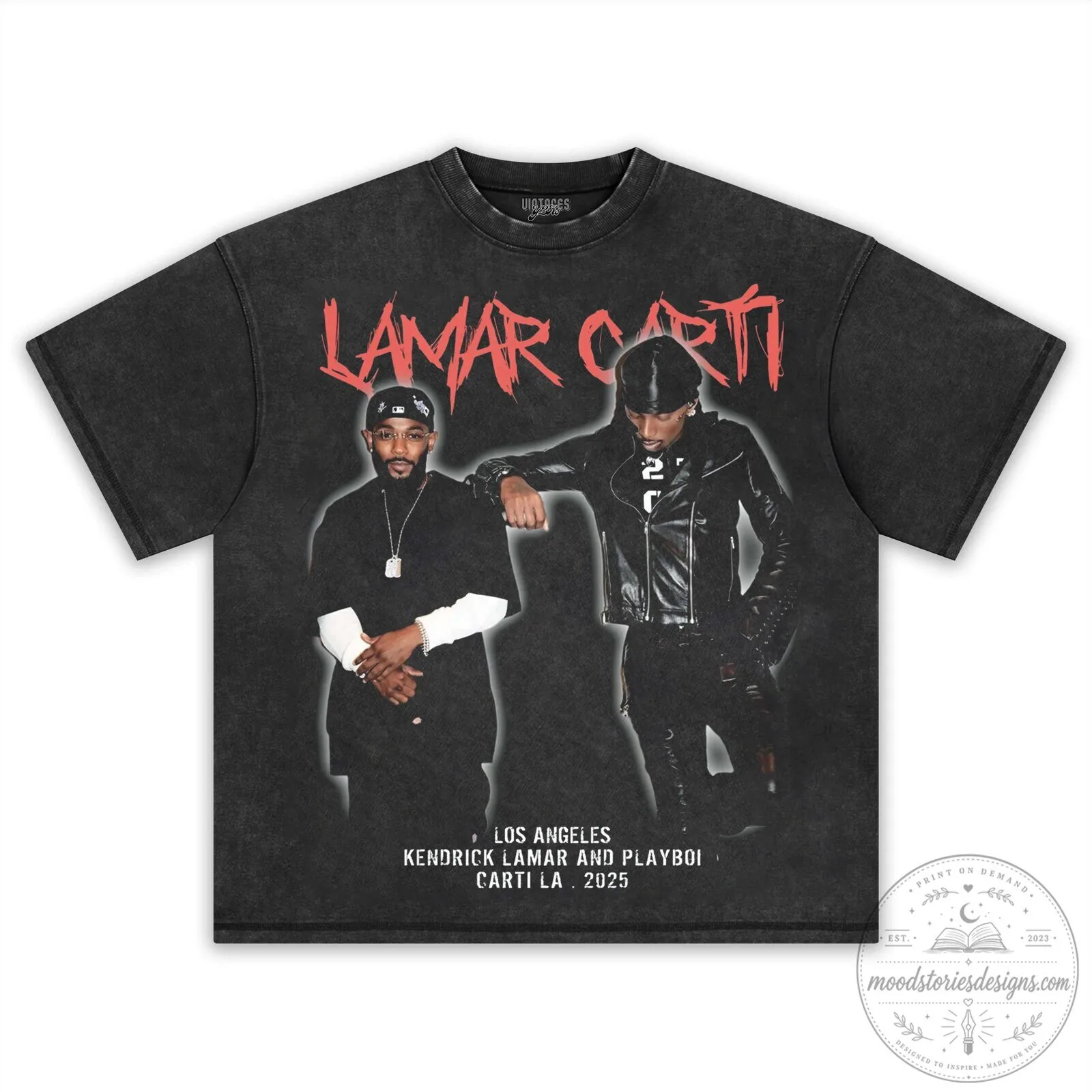 Kendrick Lamar and Playboi Carti Los Angeles Black Graphic T-Shirt 19 Kendrick Lamar and Playboi Carti Los Angeles Black Graphic T-Shirt