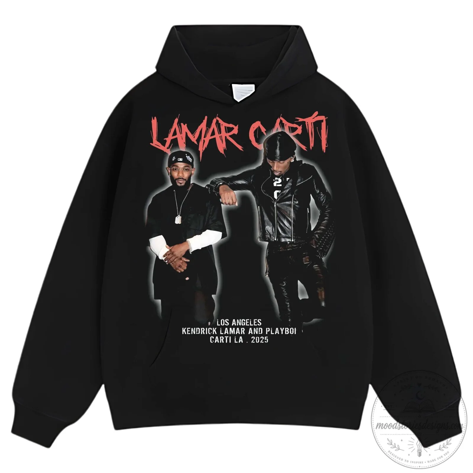 Kendrick Lamar and Playboi Carti Los Angeles Black Graphic T-Shirt 22 Kendrick Lamar and Playboi Carti Los Angeles Black Graphic T-Shirt