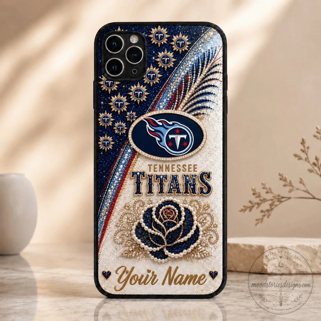 Tennessee Titans Personalized Football Team Logo Glitter Design Phone Case 2 Tennessee Titans Personalized Football Team Logo Glitter Design Phone Case