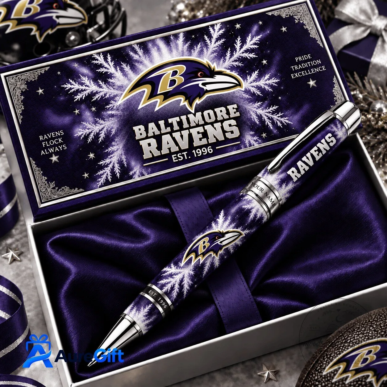 Baltimore Ravens NFL Christmas Kick Off Personalized Ballpoint Pen 5 Baltimore Ravens NFL Christmas Kick Off Personalized Ballpoint Pen