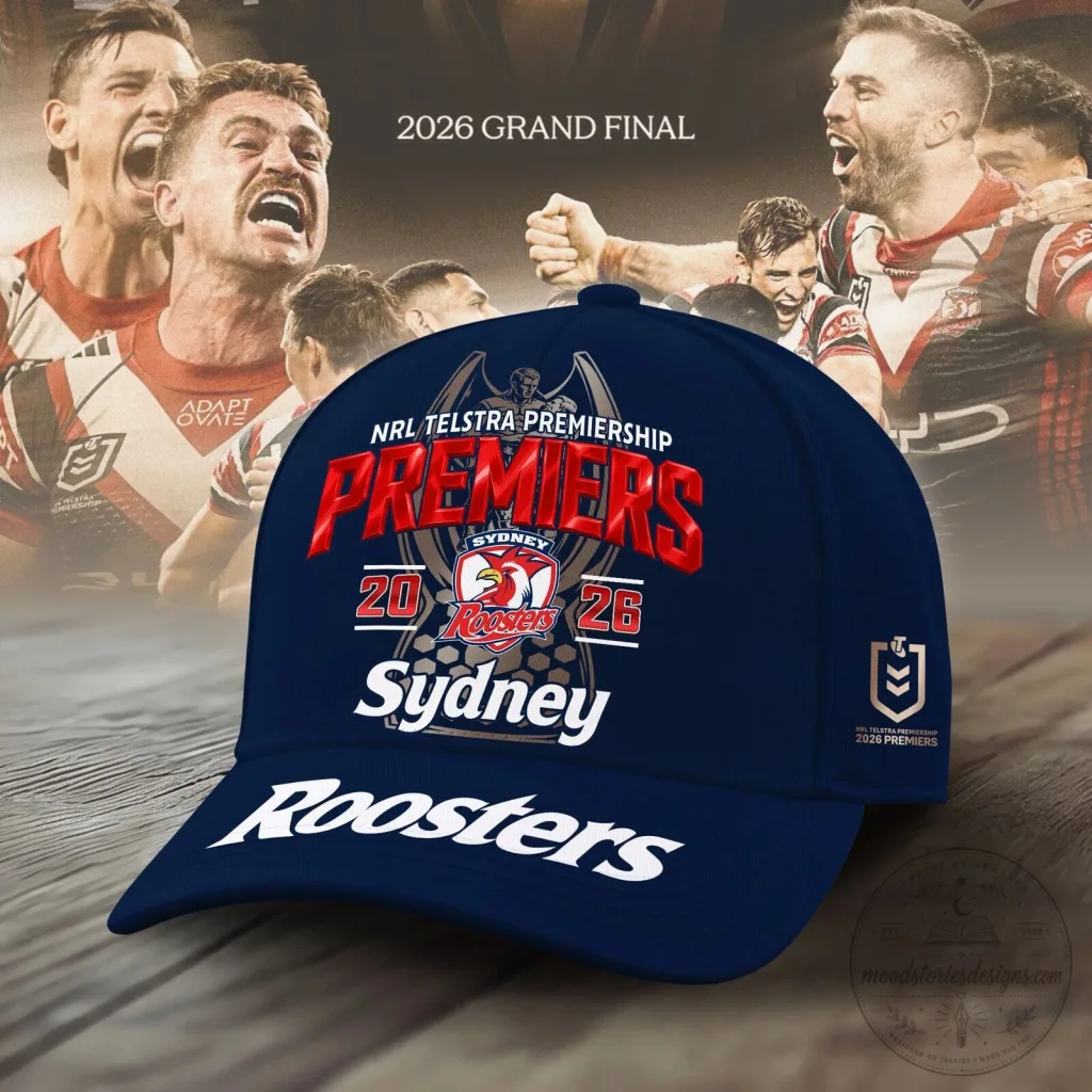 Sydney Roosters 2026 NRL Telstra Premiership Premiers Navy Blue Cap Hat Sydney Roosters 2026 NRL Telstra Premiership Premiers Navy Blue Cap Hat