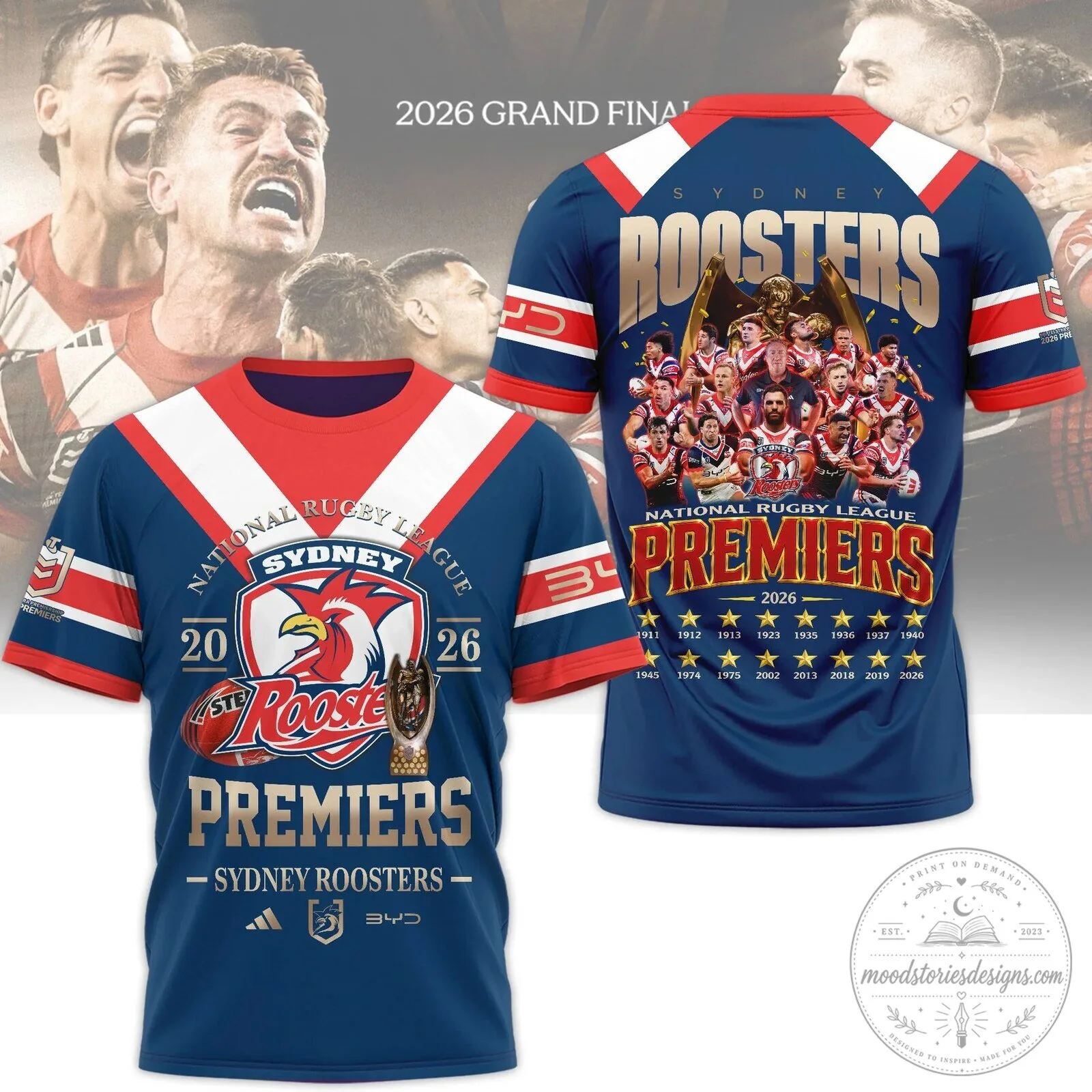 Sydney Roosters 2026 National Rugby League Premiers Football Jersey 1 Sydney Roosters 2026 National Rugby League Premiers Football Jersey
