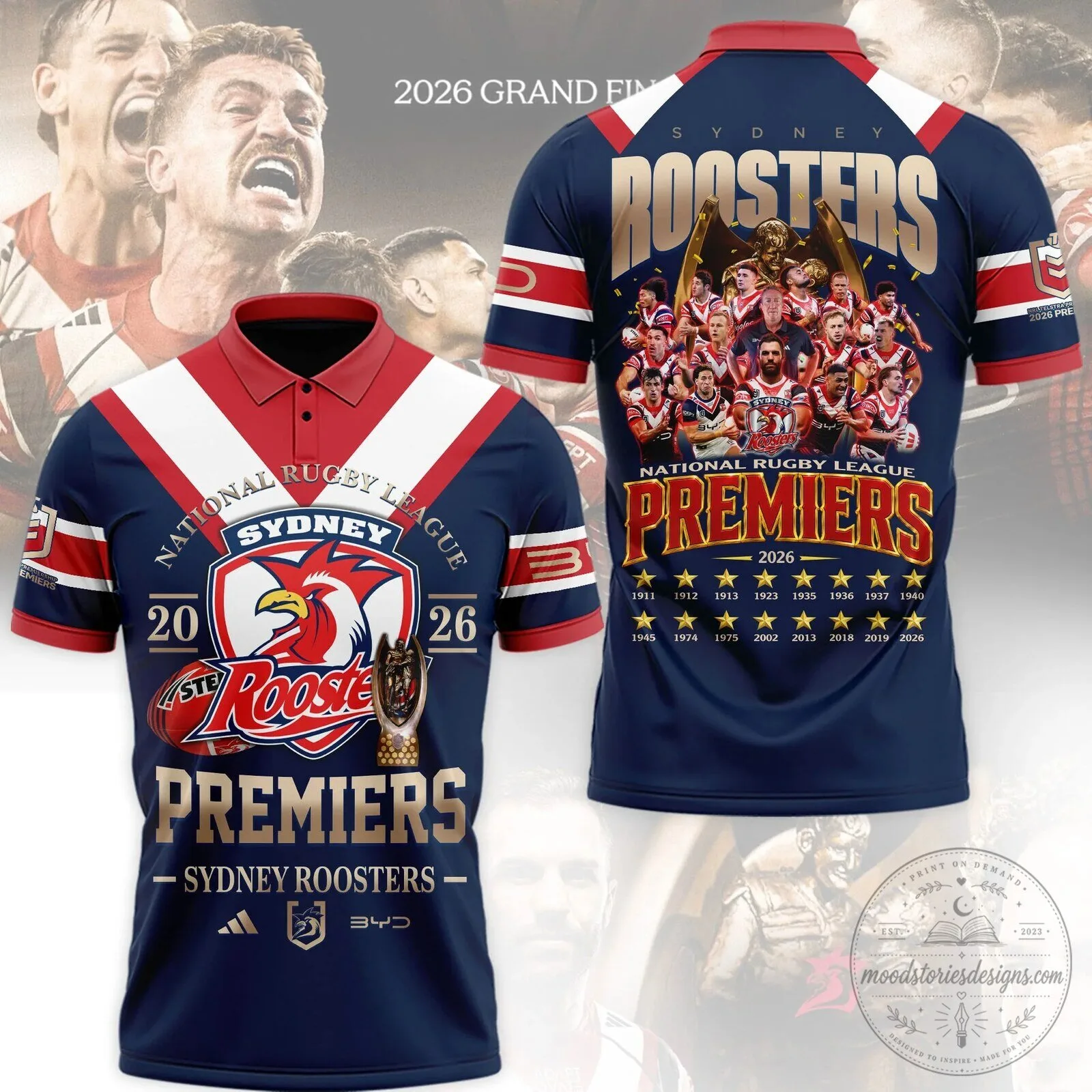 2026 Premiers Polo Shirt for Sydney Roosters National Rugby League Fans