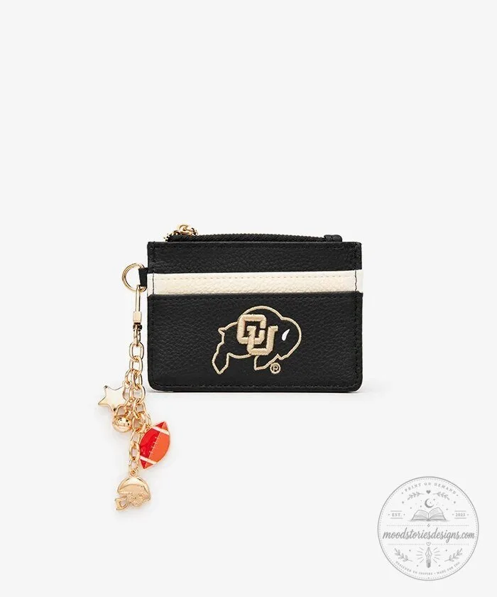 Colorado Buffaloes Football Team Logo Card Holder Wallet with Charm