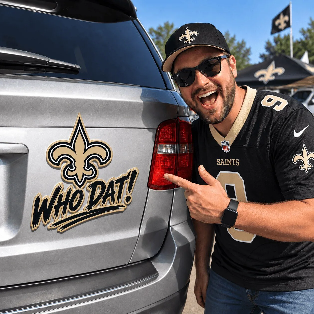 New Orleans Saints Who Dat Slogan Car Decal Sticker 1 New Orleans Saints Who Dat Slogan Car Decal Sticker