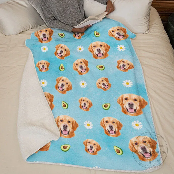 Personalized Pet Photo And Fruit Icons Custom Blanket 13 Personalized Pet Photo And Fruit Icons Custom Blanket