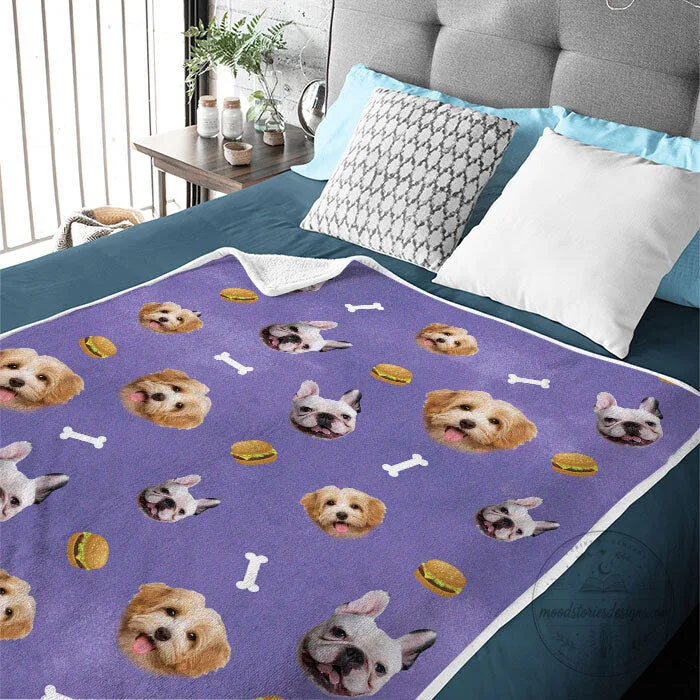 Personalized Pet Photo And Fruit Icons Custom Blanket 14 Personalized Pet Photo And Fruit Icons Custom Blanket