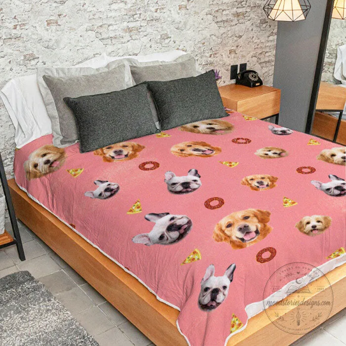 Personalized Pet Photo And Fruit Icons Custom Blanket 15 Personalized Pet Photo And Fruit Icons Custom Blanket