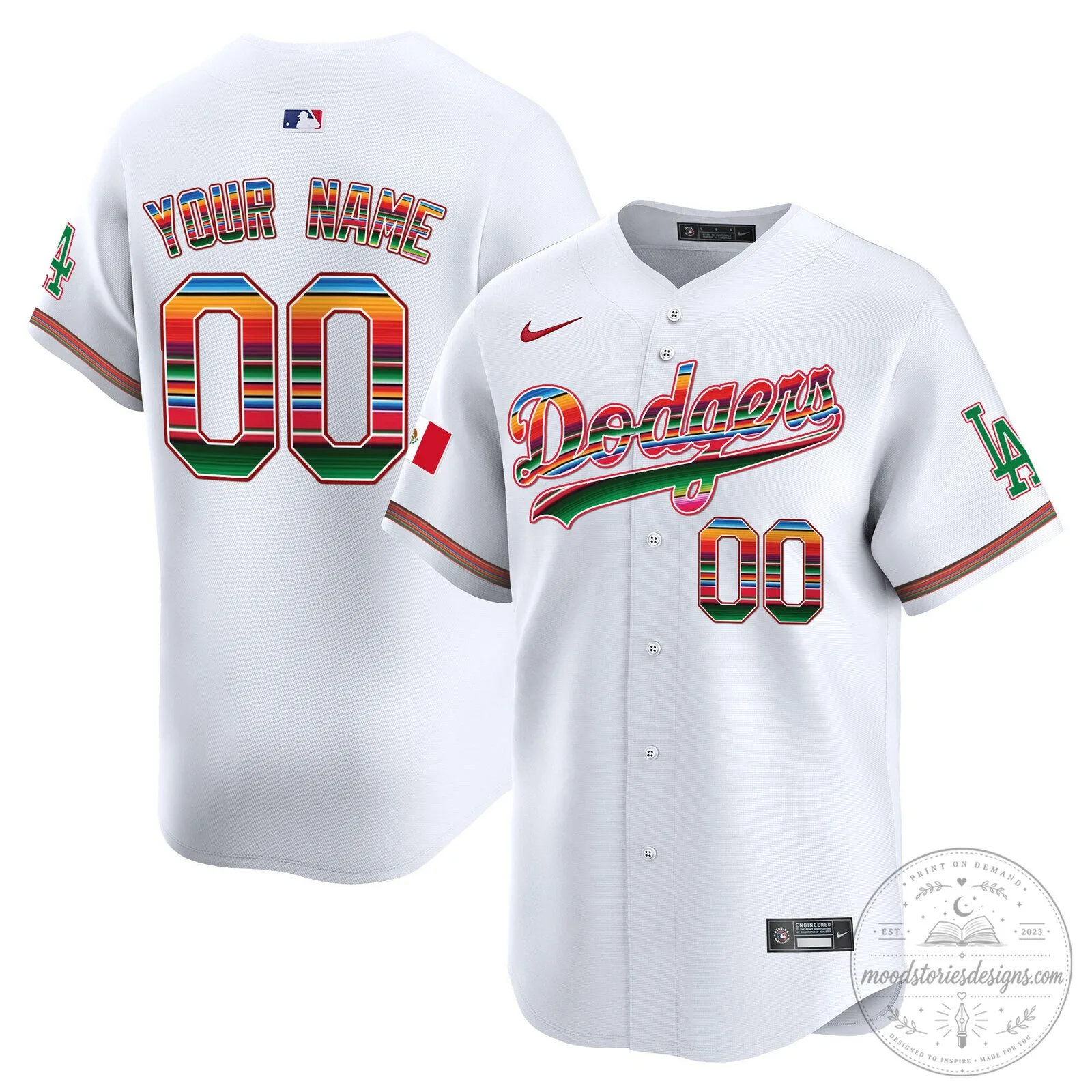 Los Angeles Dodgers Mexico Heritage Custom Baseball Jersey