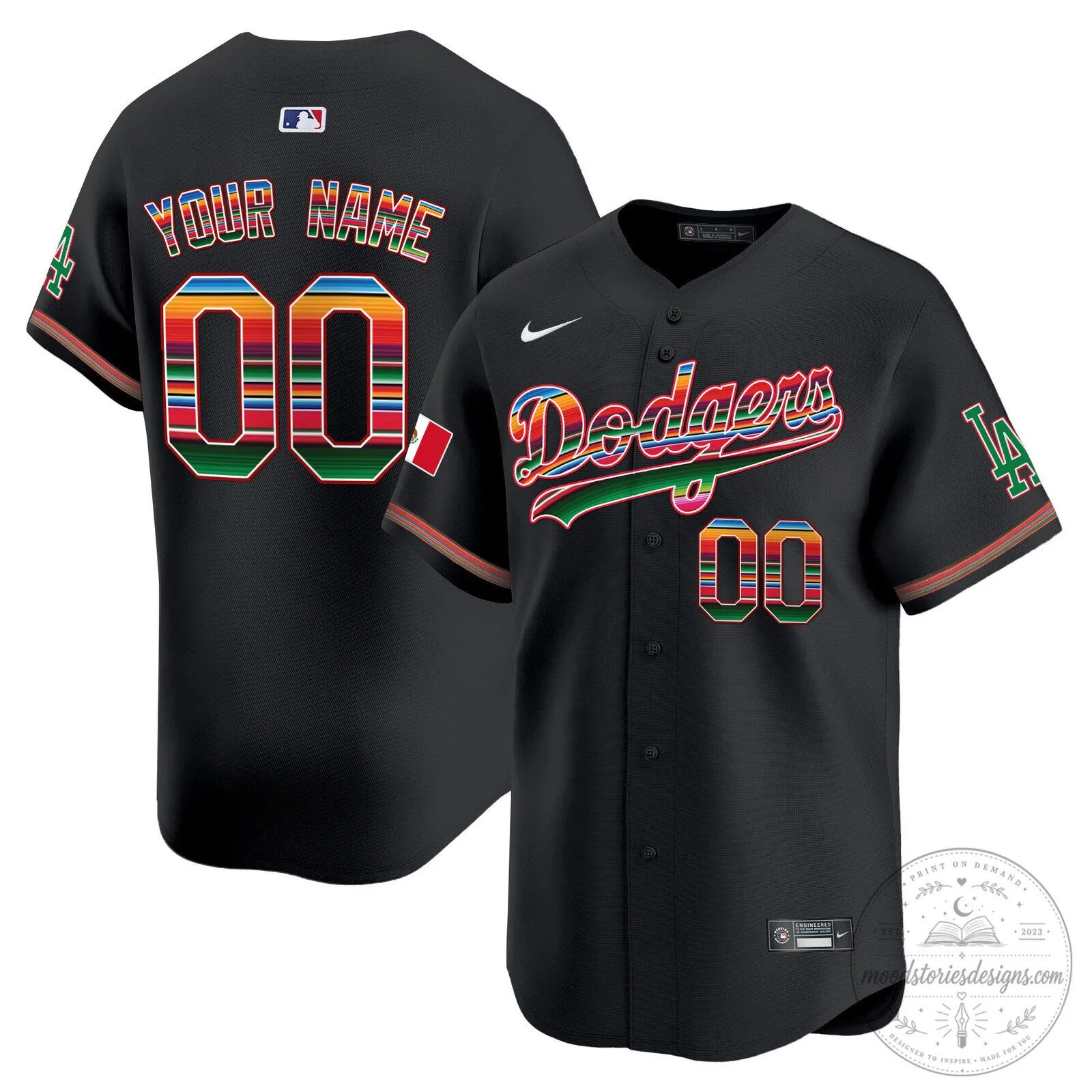 Los Angeles Dodgers Mexico Heritage Custom Baseball Jersey 11 Los Angeles Dodgers Mexico Heritage Custom Baseball Jersey