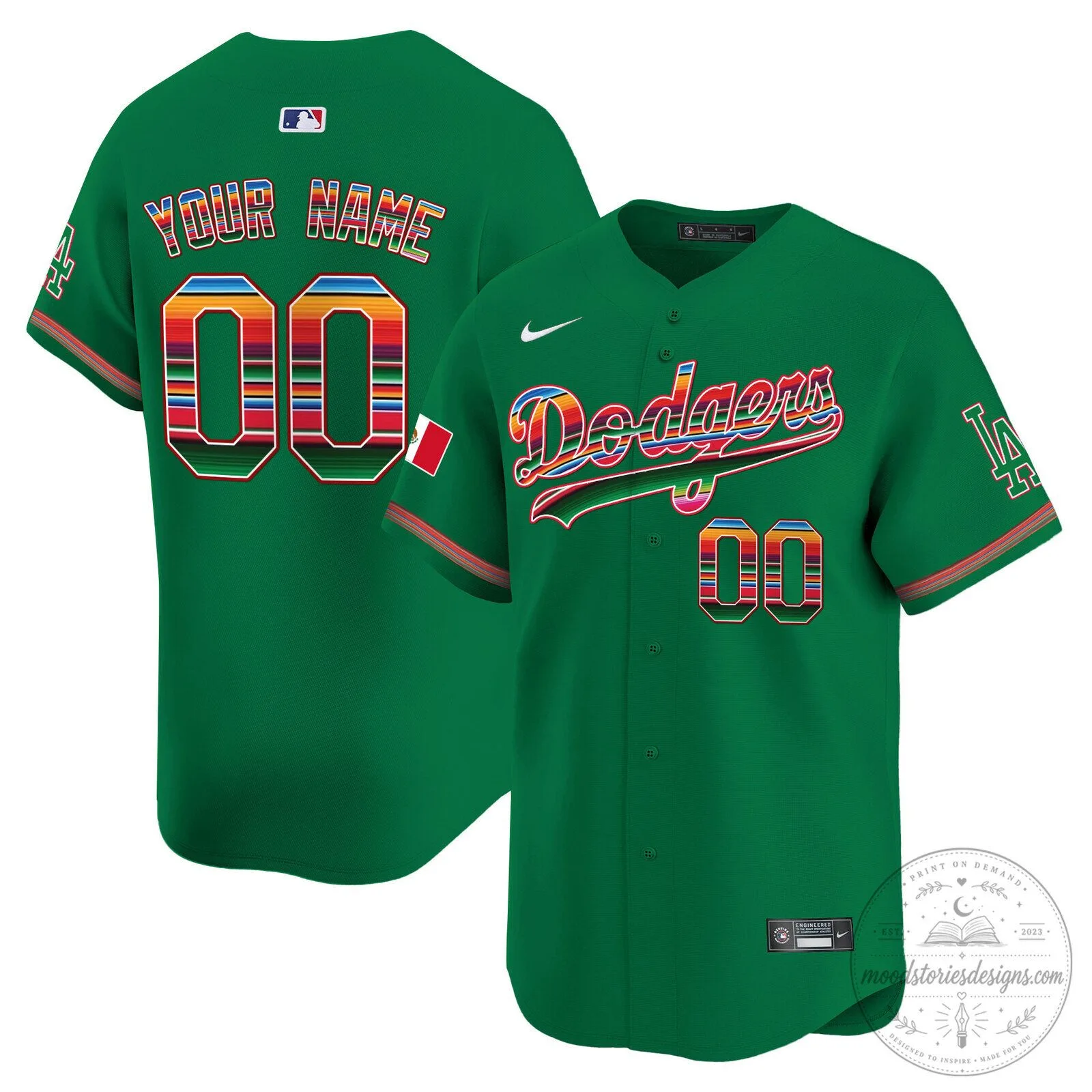 Los Angeles Dodgers Mexico Heritage Custom Baseball Jersey 13 Los Angeles Dodgers Mexico Heritage Custom Baseball Jersey