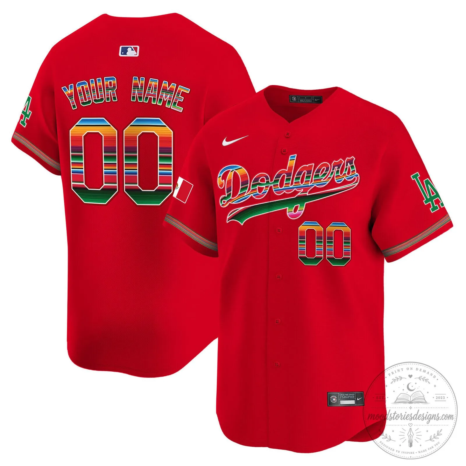 Los Angeles Dodgers Mexico Heritage Custom Baseball Jersey 14 Los Angeles Dodgers Mexico Heritage Custom Baseball Jersey