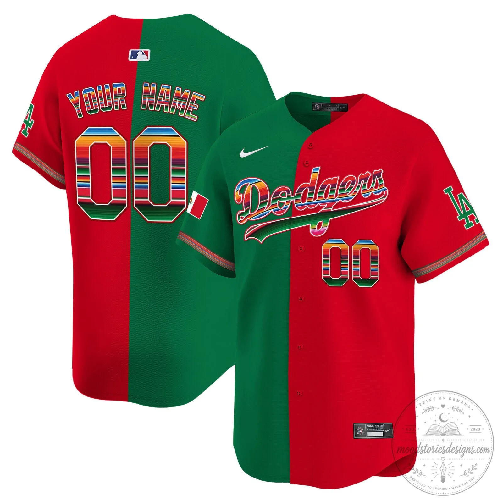 Los Angeles Dodgers Mexico Heritage Custom Baseball Jersey 15 Los Angeles Dodgers Mexico Heritage Custom Baseball Jersey