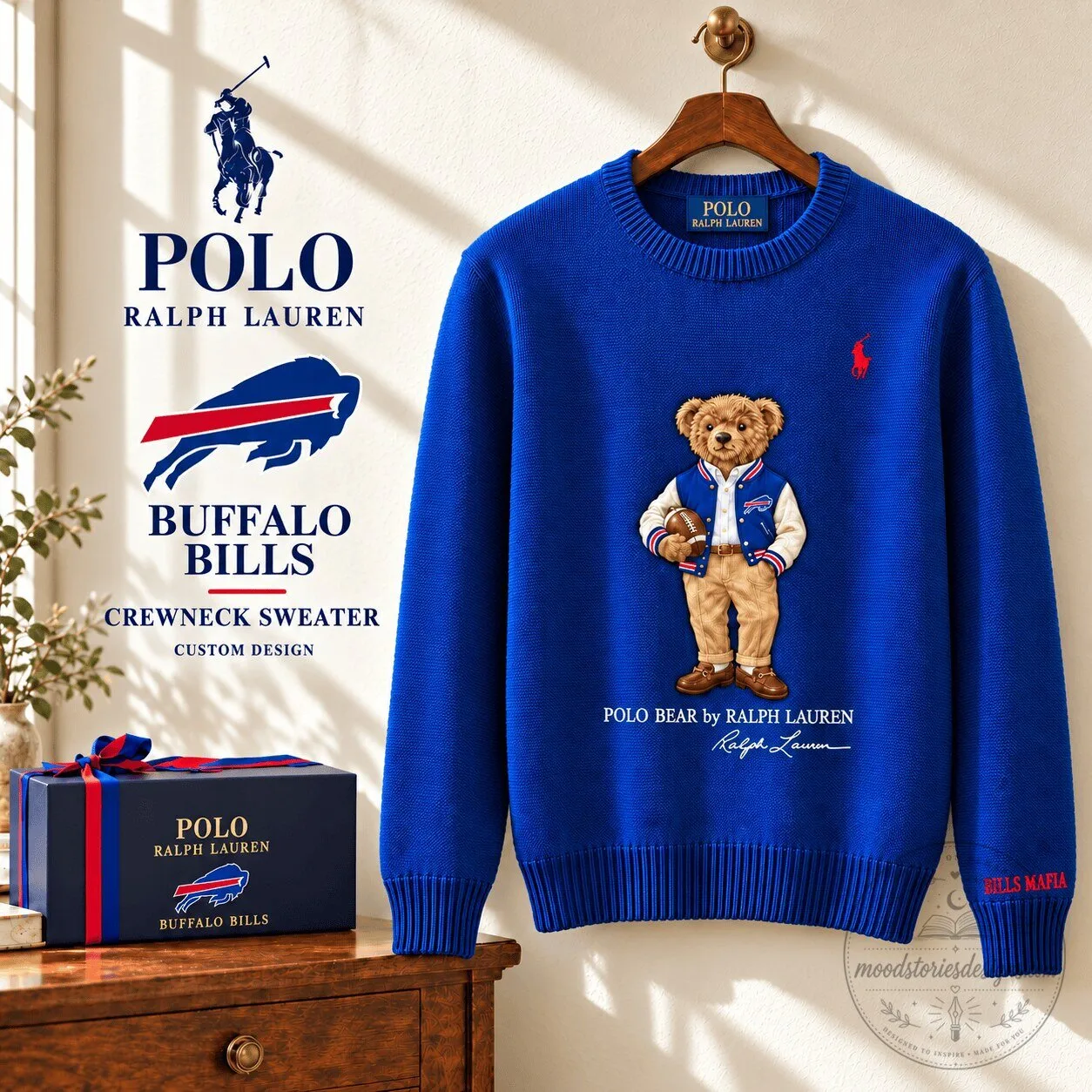 Buffalo Bills Polo Bear Ralph Lauren Crewneck Sweater