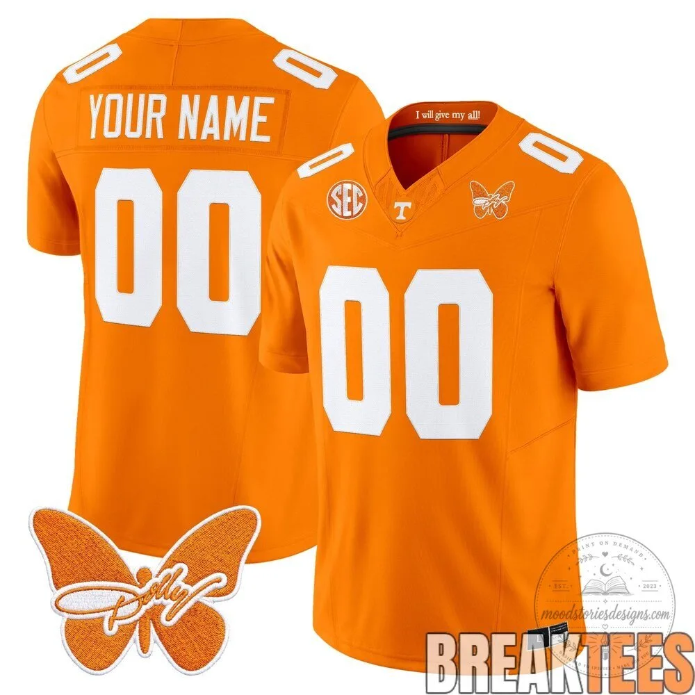Tennessee Volunteers Dolly Parton Butterfly Custom Football Jersey