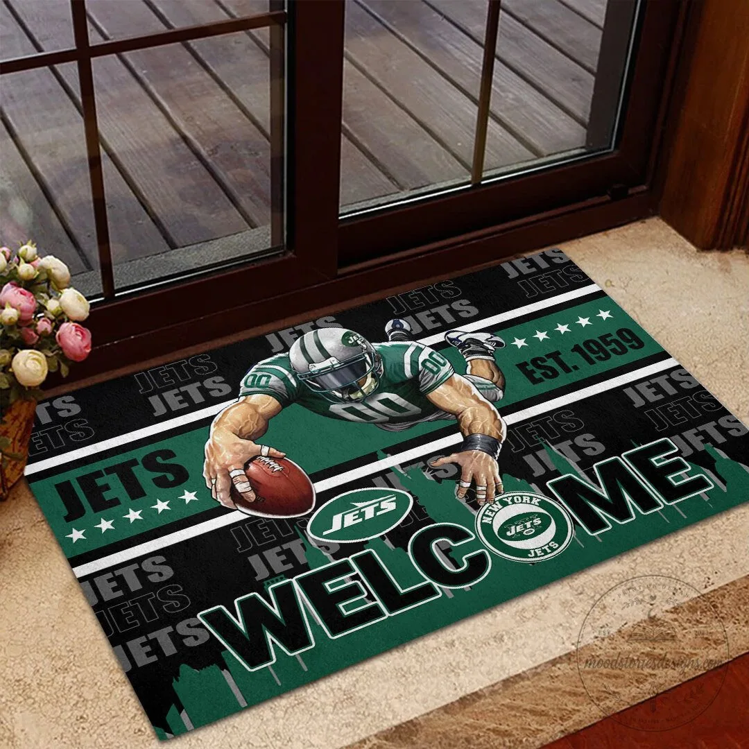 New York Jets Football Team Welcome Home Doormat