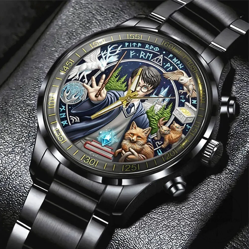 Harry Potter 25th Anniversary Black Stainless Steel Watch for Men 6 Harry Potter 25th Anniversary Black Stainless Steel Watch for Men