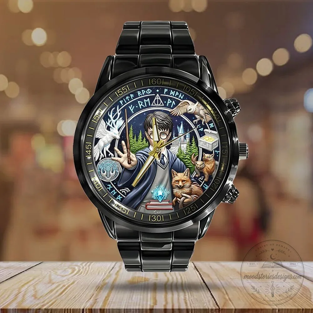 Harry Potter 25th Anniversary Black Stainless Steel Watch for Men 7 Harry Potter 25th Anniversary Black Stainless Steel Watch for Men