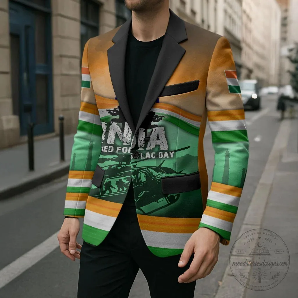 India Armed Forces Flag Day Patriotic Military Soldier All-Over Print Blazer Jacket 13 India Armed Forces Flag Day Patriotic Military Soldier All-Over Print Blazer Jacket