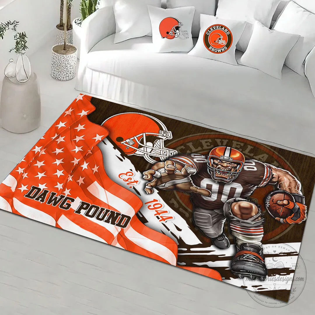Cleveland Browns Dawg Pound Football Player Area Rug