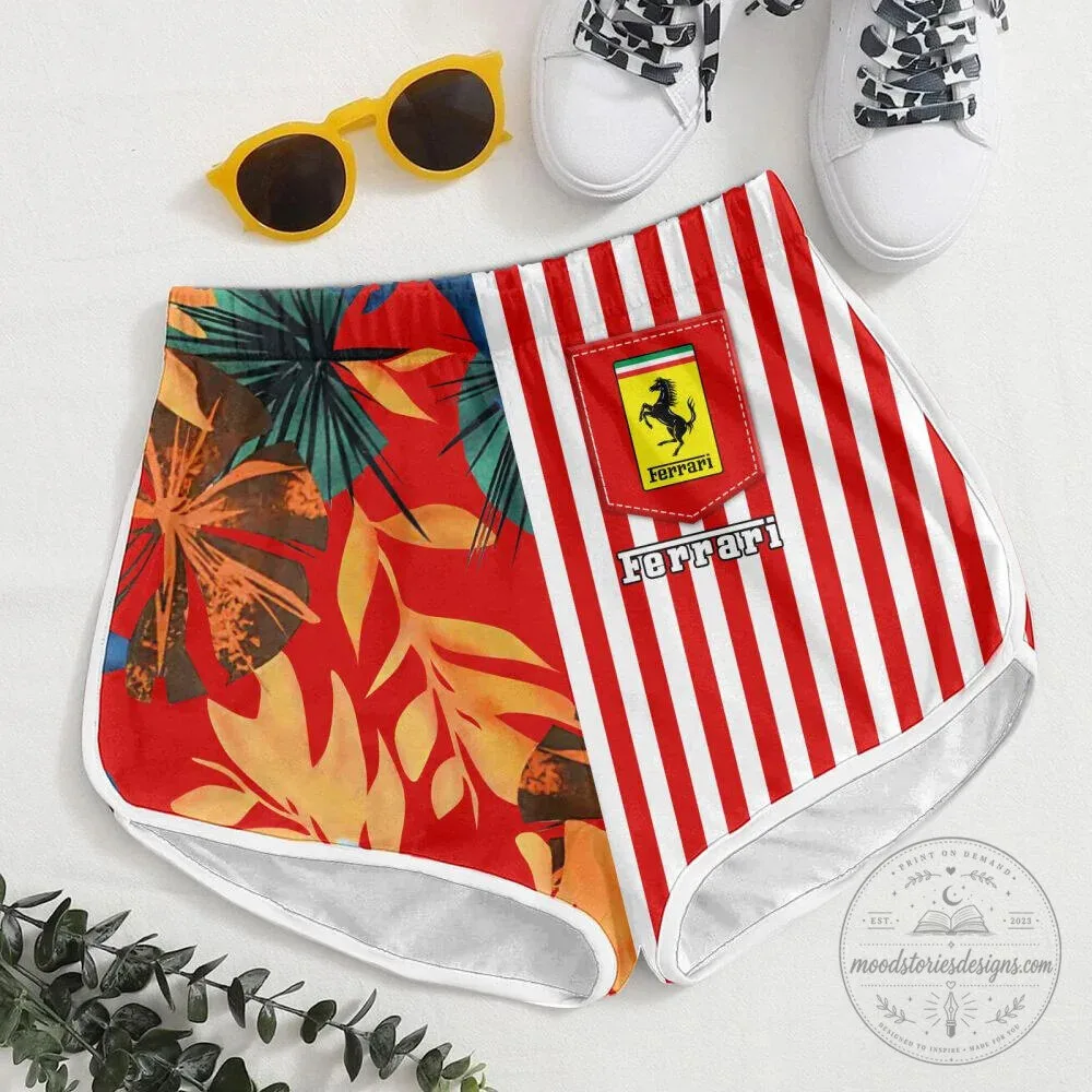 Ferrari Red Striped Tropical Leaves Summer Beach Hawaiian Shirt 14 Ferrari Red Striped Tropical Leaves Summer Beach Hawaiian Shirt