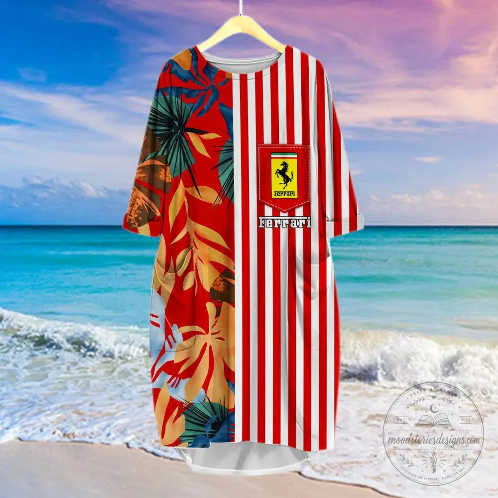 Ferrari Red Striped Tropical Leaves Summer Beach Hawaiian Shirt 18 Ferrari Red Striped Tropical Leaves Summer Beach Hawaiian Shirt
