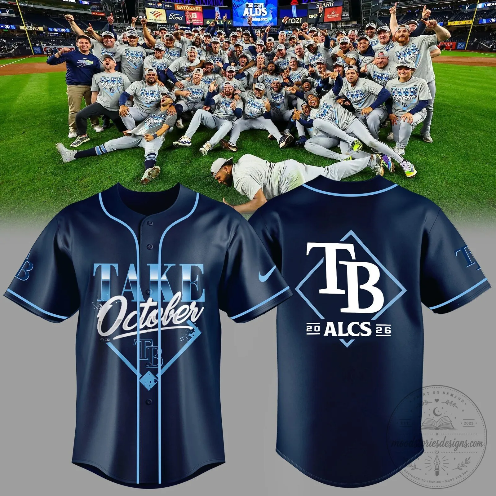 Tampa Bay Rays 2026 American League Championship Series Take October Baseball Jersey 5 Tampa Bay Rays 2026 American League Championship Series Take October Baseball Jersey