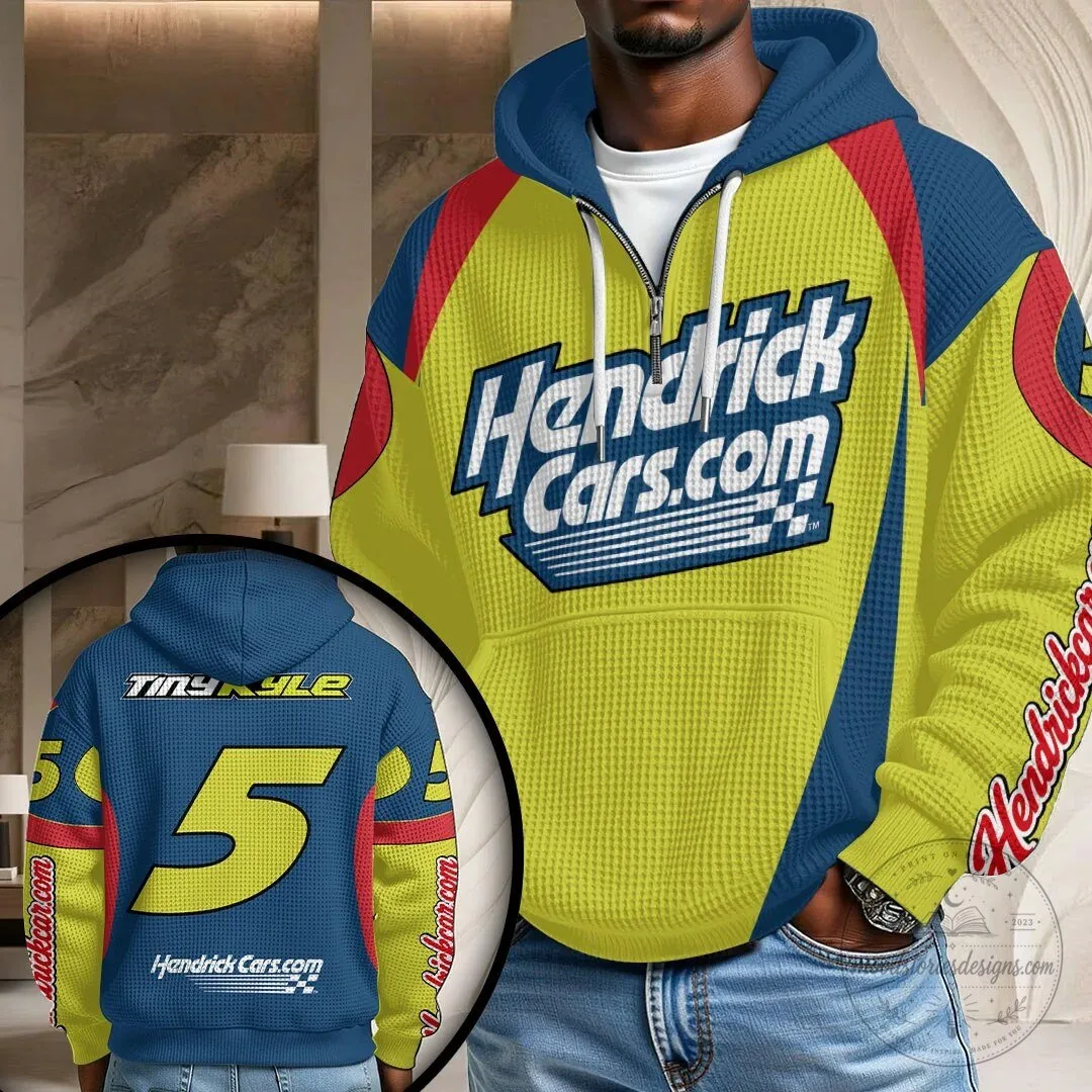 Kyle Larson Hendrick Cars Number 5 NASCAR Racing Waffle Hoodie 3 Kyle Larson Hendrick Cars Number 5 NASCAR Racing Waffle Hoodie